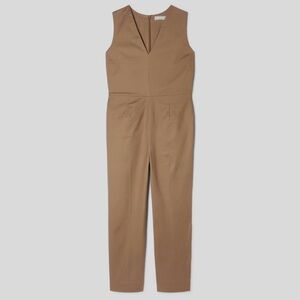 Everlane The Structured Cotton Jumpsuit in Toasted Coconut